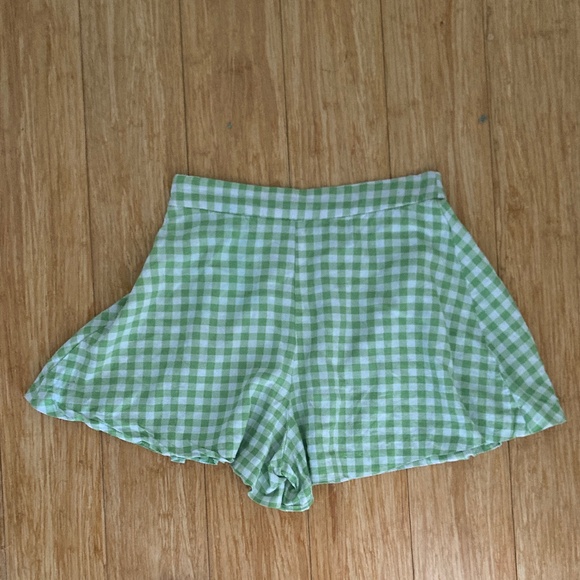 ZARA Green and white gingham shorts - Picture 2 of 3